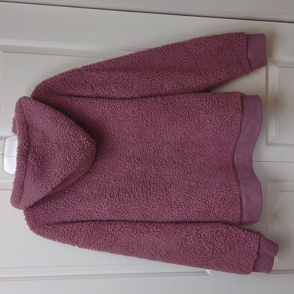 Sonoma Mauve Soft Cozy Sherpa Fleece LS Pullover Henley Hoodie NWT - Picture 11 of 11